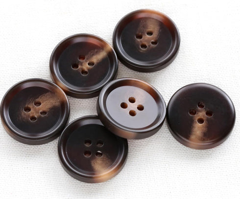 40PCS 1 inch (25mm) Suit 4-Hole Buttons Overcoat Resin Dark Brown Buttons Crafts DIY Projects...