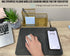 Multi Functional Wireless Charging Desk Mouse Pad, Leather Surface, Slim Folding Design, (USB Cable Included) (Gray)...