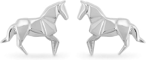 Boma Jewelry Sterling Silver Origami Horse Stud Earrings...