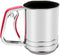 3-Cup Stainless Steel Flour Sifter,Squeeze Sifter for Baking with Compatable Silicone Handle (Red)...