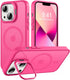 Magnetic for iPhone 13 Case & iPhone 14 case, Compatible with Magsafe, Built-in Stash Stand, Matte Scratch-Resistant Back Cover Shockproof Phone C...