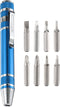 8 in 1 Mini Pocket Pen Screwdriver Set CR-V Multi-Function Small Magnetic Screw Driver with Phillips and Flat Head Bits for Computer Eyeglasses, B...