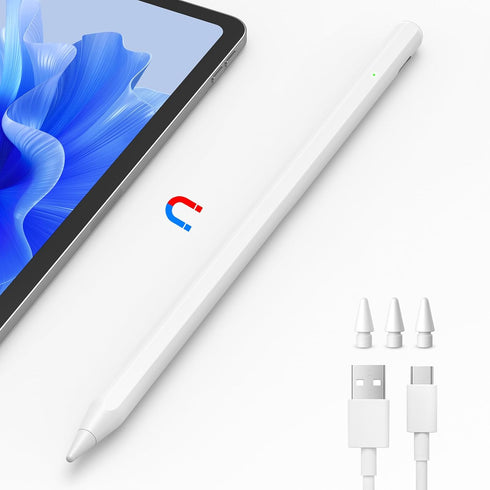 Stylus Pen for iPad,8 Mins Fast Charge Active Pencil for Apple iPad 2018-2023,Palm Rejection Tilt Sensitivity Magnetic Pen Work for iPad Pro 11" &...