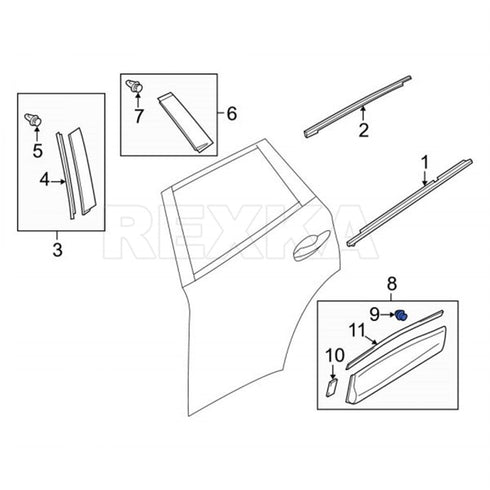 Rexka Stone Guard Moulding Clip for Mazda KD53-51-SJ3A CX-5 (Pack of 30)...