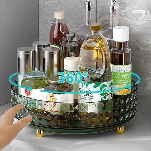 Non Skid Lazy Susan Turntable, 1 Tier Non Skid Spice Rack Turntable, 9 Inch Spinning Organizer, 360 Degree Rotating Seasoning Organizer for Kitche...