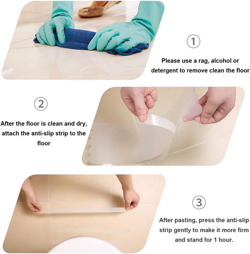 Anti-slip Strips, Safety Shower Treads Stickers - 24 Pcs, Bathtub Non Slip Stickers, Anti Skid Tape for Shower,Tub,Steps, Floor-Strength Adhesive ...