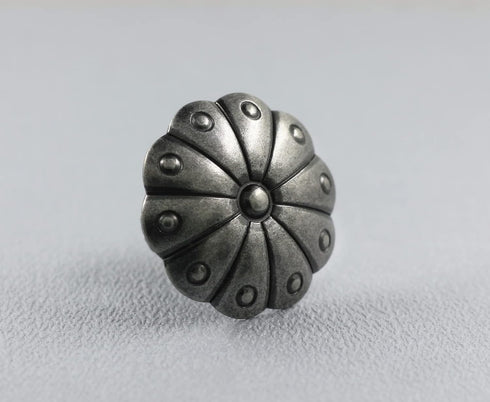 Bezelry 8 Pieces Grand Cactus Flower Metal Shank Buttons. 30mm (1-3/16 inch) (Gray Silver)...