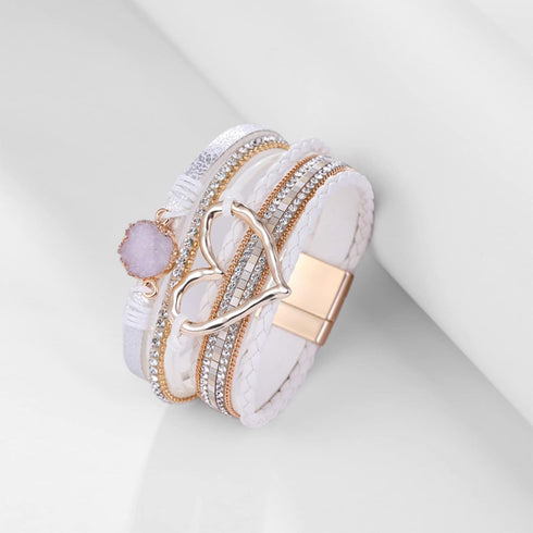 Long tiantian Boho Leather Wrap Bracelets for Women Cute Stackable Heart Summer Bracelets for Women Trendy 2024 Stuff Gifts...