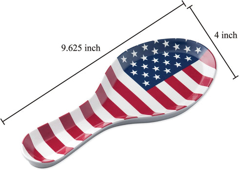 UPware Melamine Spoon Rest Spoon Holder Kitchen Utensil Holders 9.625 Inch for Kitchen Counter Dining Table (American Flag)...