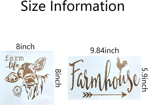 12 Pcs Farmhouse Sign Stencils, Farm Reusable Stencils, Large Farm Stencils Theme Painting, Farmhouse Stencils for Painting on Wood, Sunflower Ste...