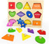 Wooden Shape Peg Puzzles, Montessori Educational Toy Baby Puzzle, 12 Geometric Shape Puzzle with Board Knob, Preschool Wooden Puzzles for Toddlers...