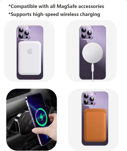 Clear Case for iPhone 14 Pro Magnetic Case Compatible with MagSafe Built-in Camera Lens Protector Soft Shockproof Slim Phone Case for 14 Pro 6.1" ...