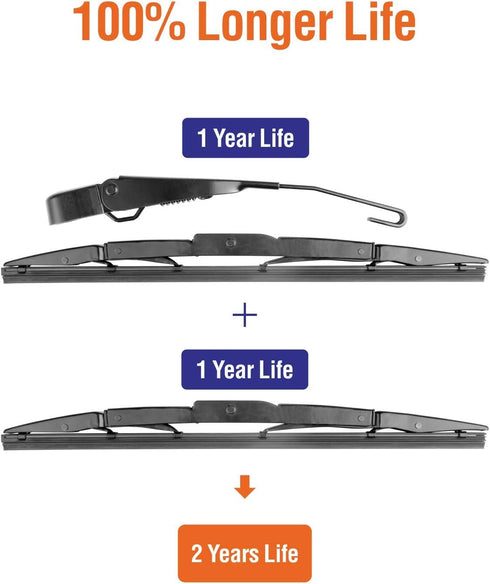 Rear Wiper Arm with Blades Assembly for Honda CRV 2016 2015 2014 2013 2012, Genuine OE Back Windshield Wiper 76720-T0A-003 10”+13”+13” (3pcs)...