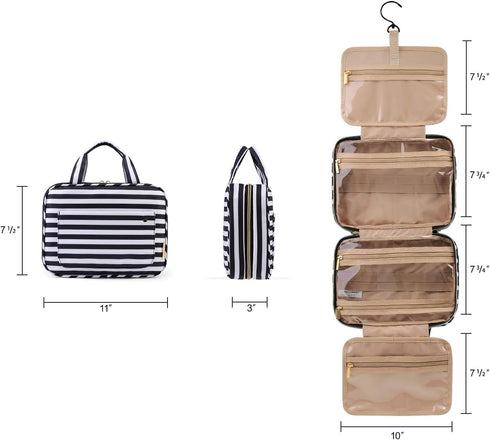 BAGSMART Toiletry Bag Travel Bag with Hanging Hook, Water-resistant Makeup Cosmetic Bag Travel Organizer for Accessories, Shampoo, Full Sized Cont...