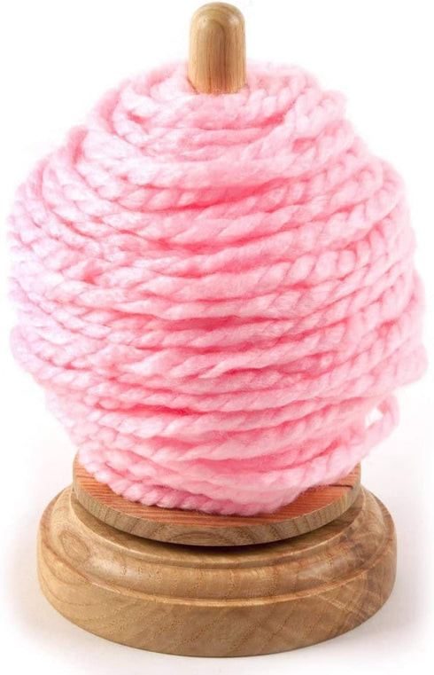 Iblay wood arts Wood Yarn Holder with Twirling Mechanism Classic Hand-Operated Winding and Dispensing Accessories, Presents for Craft Lovers7 Inch...