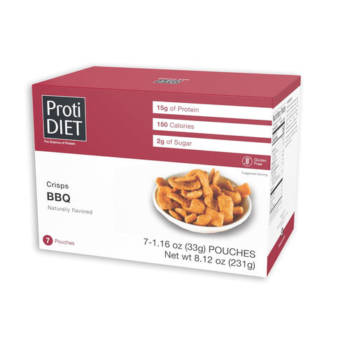 ProtiDIET BBQ High Protein Crisps - Gluten Free, Low Fat, Naturally Flavoured - Savory Healthy Snacks for Adults, Potato and Pea Guilt Free Enjoym...