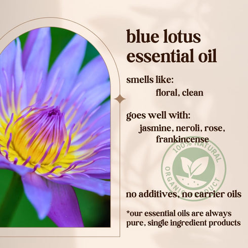 Blue Lotus Essential Oil - 100% Pure & Natural, Organic, Undiluted for Aromatherapy, Hair, Skin, Diffuser (0.33oz - 10ml)...