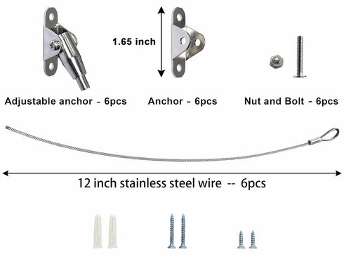 6 Sets Anti Tip Furniture Anchors for Baby Proofing, Earthquake Straps, Furniture Secure to Wall Anchors, Childproof and Home Safety, Adjustable 1...