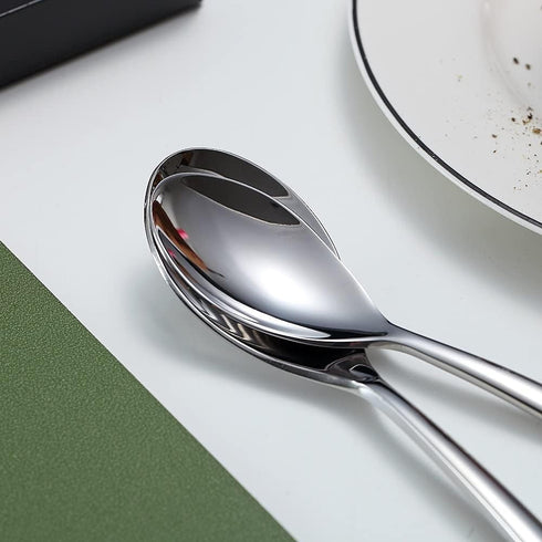 Dinner Spoons 6 Piece, 8.1'' Stainless Steel Tablespoons, Soup Spoons, Dessert Spoons, Spoons Silverware for Home, Kitchen or Restauran,Dishwasher...