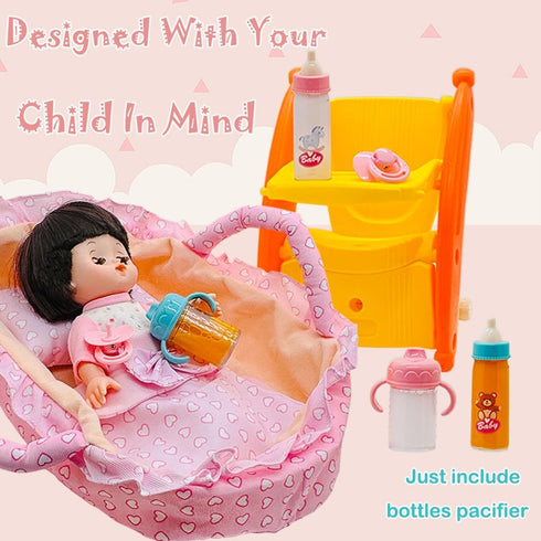 Baby Doll bottle Accessories Toys Baby Doll Magic bottles Playset Disappearing Bottles with Pacifier for Little Girls (small set(for 8-12" doll))...