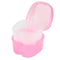 Dental Orthodontic Retainer Container Cleaning Case,Denture Bath Box Case Cup Holder, Mouthguard Storage Soaking Case - Pink...