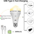 USB Rechargeable Light Bulb with Remote Control, 2600mAh Battery Powered Light Bulbs E26 Touch Control Dimmable LED Bulb with timer, Outdoor Emerg...