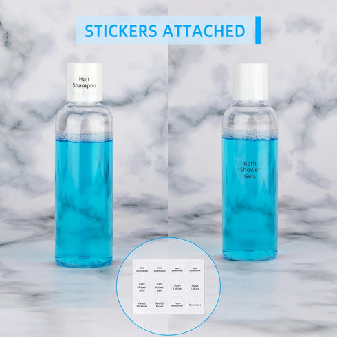 TSA Approved Travel Bottles Set for Toiletries Squeeze Size Container Kit Portable Leak Proof Refillable Cosmetic Airplane Essential Shampoo Hair ...