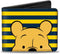 Buckle-Down Men's Disney Wallet, Bifold, Winnie The Pooh Eyes Stripe Navy Golden Yellow, Vegan Leather, 4.0" x 3.5"...