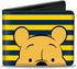 Buckle-Down Men's Disney Wallet, Bifold, Winnie The Pooh Eyes Stripe Navy Golden Yellow, Vegan Leather, 4.0" x 3.5"...