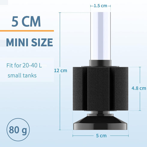 Pawfly Aquarium Nano Bio Sponge Filter Quiet Betta Fry Shrimp and Small Fish Foam Filter for Tiny Fish Tank up to 10 Gallon...