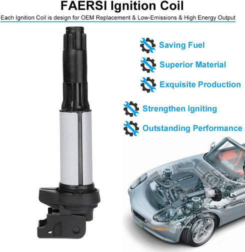 Ignition Coil Pack of 1 Replace OE# GN10328 Compatible with BMW 325Ci 325i 325xi 330Ci 330i 525i 530i M3 X3 X5 Z3 Z4 for Mini Cooper & more...