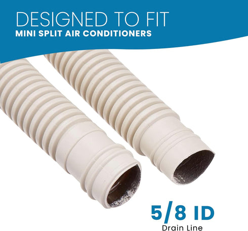 Senville 20 Ft Drain Hose Line for Mini Split Air Conditioner Ductless Heat Pump...