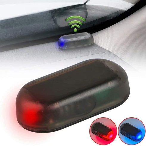2pcs Car Solar Power Simulated Dummy Alarm Warning Anti-Theft LED Flashing Security Light Fake Lamp (Blue + Red) 2...