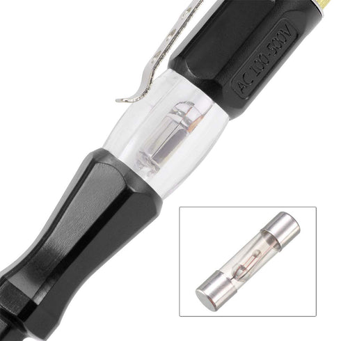 uxcell Voltage Tester AC 100-500V with 3mm Slotted Screwdriver with Clip for Circuit Test, Black, Pack of 3...