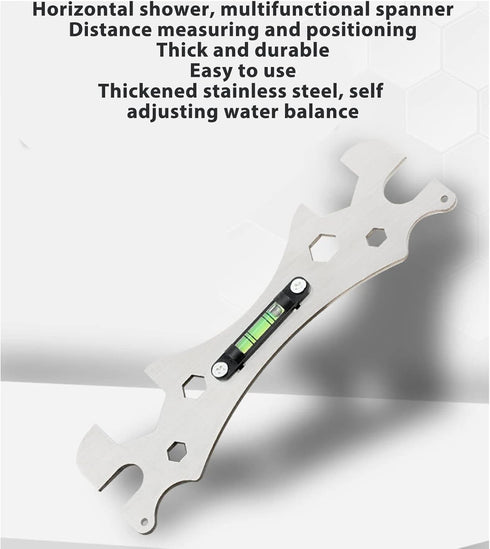 Jiawu Faucet Wrench, Multifunctional Spanner Wrench for Faucets Hose Connections, Tap Nut Wrench with Spirit Level, Pipe Socket Wrench, Faucet Plu...