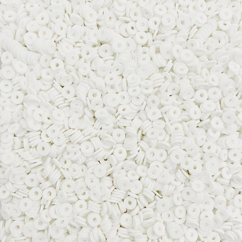 4100 Pcs White Clay Beads Bracelet Making Kit, 6mm Polymer Spacer Flat Heishi Beads for Jewelry Necklace Earring Making...