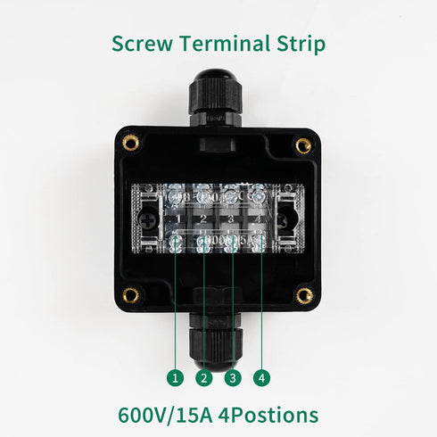 ABS IP67 Waterproof Dustproof Electrical Junction Box, with 15A 600V Barrier Terminal Cable Connector, 1IN/1Out Power Junction Box?2.48 * 2.28 * 1...