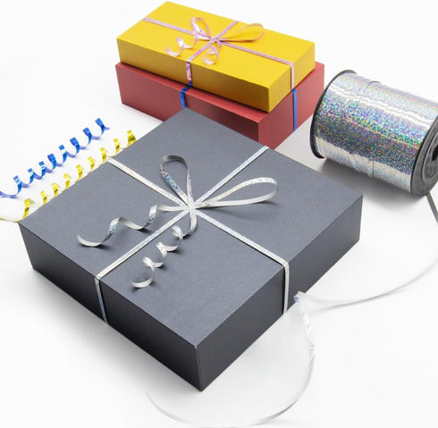 500 Yards Shiny Metallic Curling Ribbon with Spool, 1/5" Holographic Curly Ribbons - Perfect for Gift Wrapping, Florist Flowers, Birthday Party De...