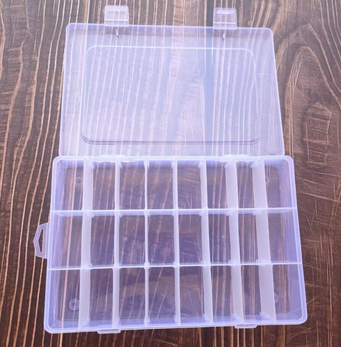 Clear Plastic Storage Box Compartments with Adjustable Dividers, Transparent Beads Earring Jewelry Organizer Holder with Lid for Craft Nail Art Ta...