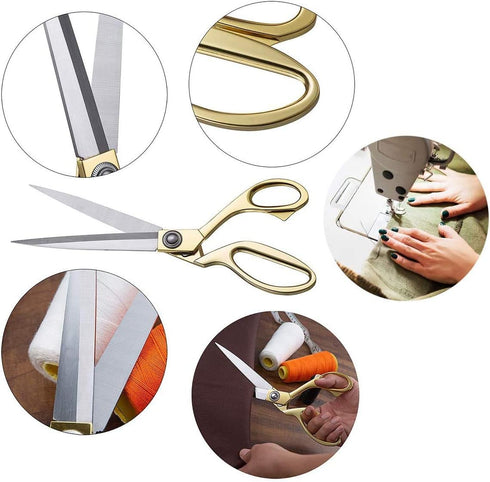 8.5 '' Gold Stainless Steel Sharp Tailor Scissors Professional Household Scissors Craft Scissors Fabric Scissors Heavy Duty Cutting Sewing, Crafts...