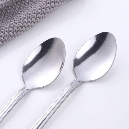 Long Iced Teaspoon 8-Inch Cold Drink Stirring Spoon, BYEGOU 12 PCS Stainless Steel Mixing Spoons Silverware Flatware Set...