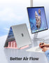 Vaydeer 3-Slot Vertical Laptop Stand Made of Premium ABS Plastics 5 in 1 Design Space-Saving Adjustable Desk Organizer for All MacBook/Chromebook/...