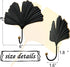 Iron Single Hooks Modern Leaf Decoration Style for Room Wall Mounted Decoration, Coats, Hats, Handbags Scarves Hanging, Home Decor 2pcs (6in Black...