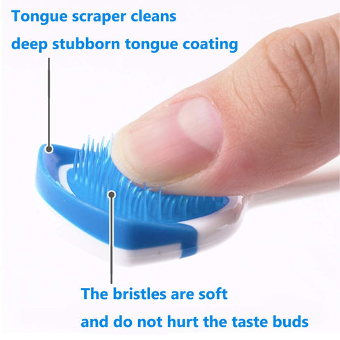 Tongue Brush, Tongue Scraper, Tongue Cleaner Helps Fight Bad Breath, 3 Tongue Scrapers, 3 Pack (Blue & Orange & Red)...