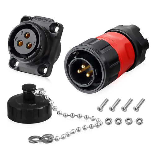 3 Pin Connector Waterproof Connectors, Industrial Electrical Connector, Aviation Wire Connector for Automotive, Marine, RV, Solar, and Other Indoo...