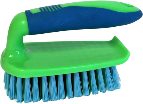 Dependable Industries Inc. Essentials Scrub Brush Comfort Rubber Grip & Flexible Stiff Bristles Heavy Duty for Bathroom Shower Sink Carpet Floor -...
