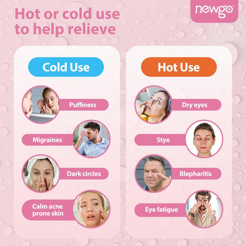 NEWGO Cold Eye Mask Cooling Eye Mask for Dry Eyes, Gel Eye Mask Eye Ice Pack Reusable Cold Eye Compress for Dark Circles, Migraines, Eye Surgery, ...