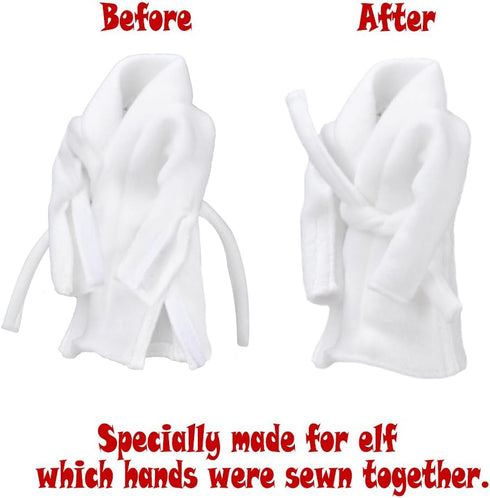 E-TING Santa Clothing Bathrobe Christmas Accessories for elf Doll (White Bathrobe with Sleeping Bag)...