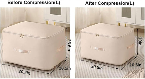 Ultra Space-Saving Self-Compression Organizer, Storage Tote for Space Saving, Clothes Compression Bag, Expandable Moving Organizer Bags for Comfor...