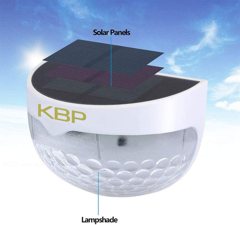 KBP Solar Fence Lights Outdoor Decorative Garden Lights Waterproof Wall Lights for Patio, Yard, Stairway (White)...